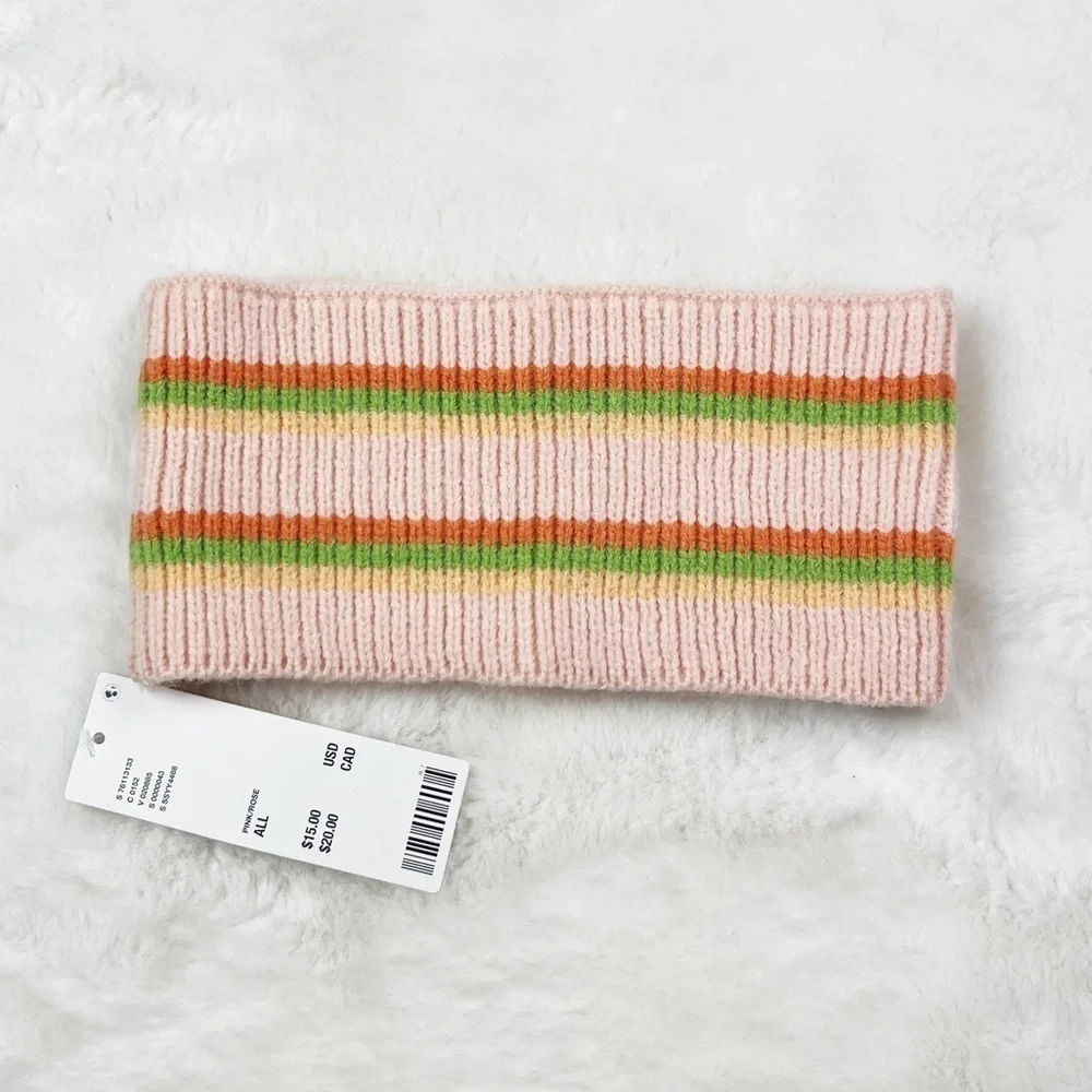 NWT Urban Outfitters Striped Ear Warmer In Pink